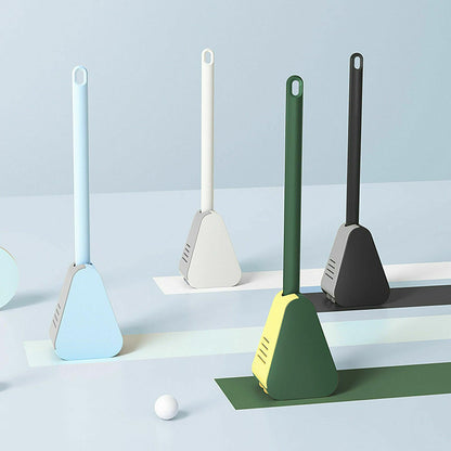 Golf Toilet Brush Long-Handled Toilet Brush Wall-Mounted Silicone Toilet Brush - Black