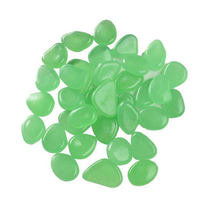 Pebbles Stone Glow in the Dark Rock Fish Tank Stones Garden Road - Green