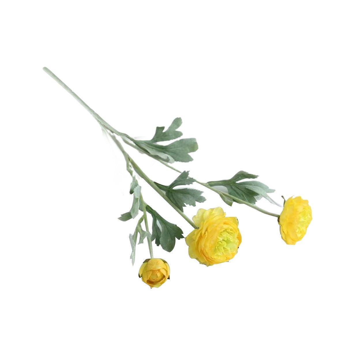 5pcs Artificial Peony Silk Flowers Bouquet Decor Faux Floral Arrangements - Champagne