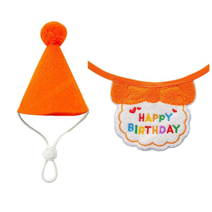 Pet Birthday Dog Cat Bib Scarf Hat Accessory Dogs Cats Celebration - Sky Blue