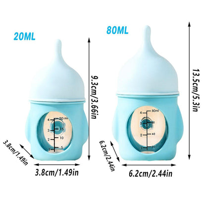 Silicone Pet Milk Feeding Bottle with Scale for Small Puppies and Kittens 20ml 80ml - 80ml-Blue