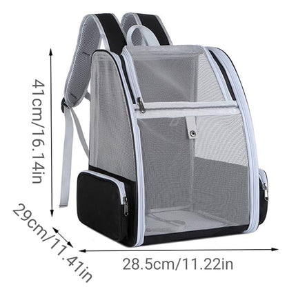 Large Foldable Breathable Portable Cat Dog Bag Outdoor Shoulder Pet Backpack - Pink