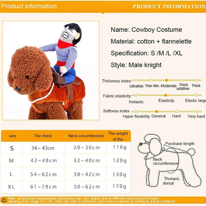 Halloween Dog Costume Pet Accessories Funny Dress Up for Small Medium Dogs - Little Devil Riding-S