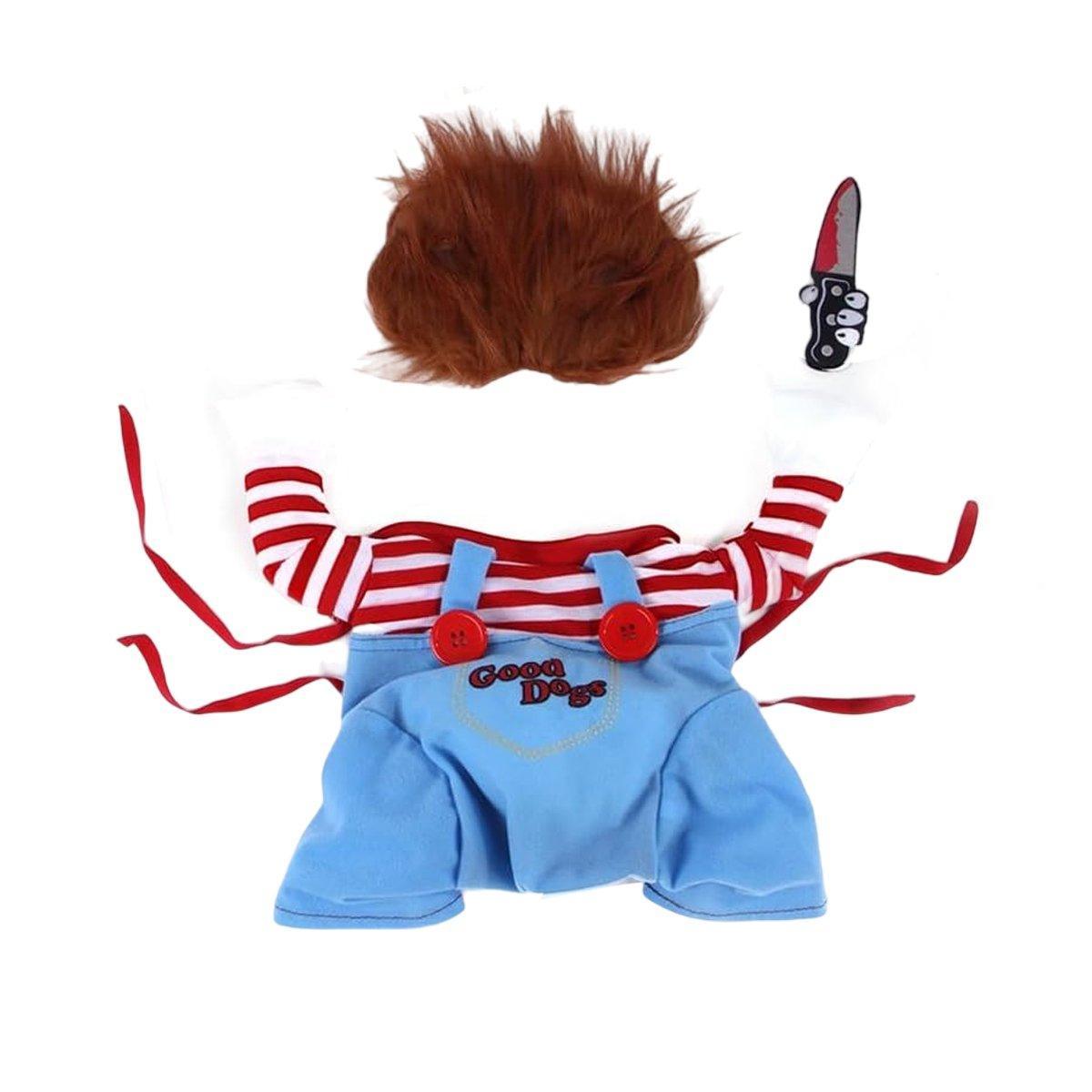 Halloween Dog Costume Pet Accessories Funny Dress Up for Small Medium Dogs - Little Devil Riding-S
