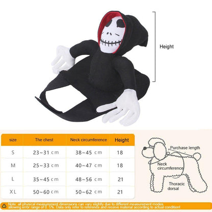 Halloween Dog Costume Pet Accessories Funny Dress Up for Small Medium Dogs - Deadly Doll-S