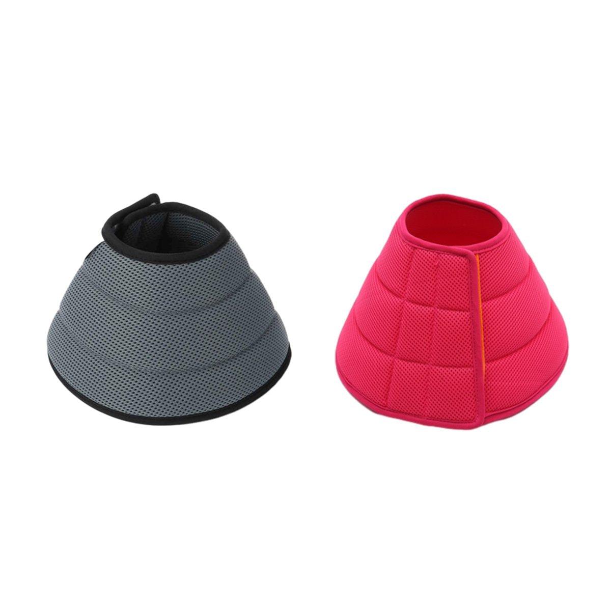 Elizabethan Collar Anti Licking Biting Pet Collar for Cats and Dogs Recovery Use - Rose Red-Size4