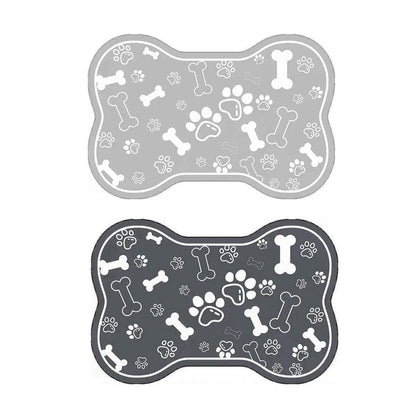 Pet Feeding Mat Non-slip Diatom Mud Absorbent Dirt-resistant Waterproof Placemat - Black-40x60cm