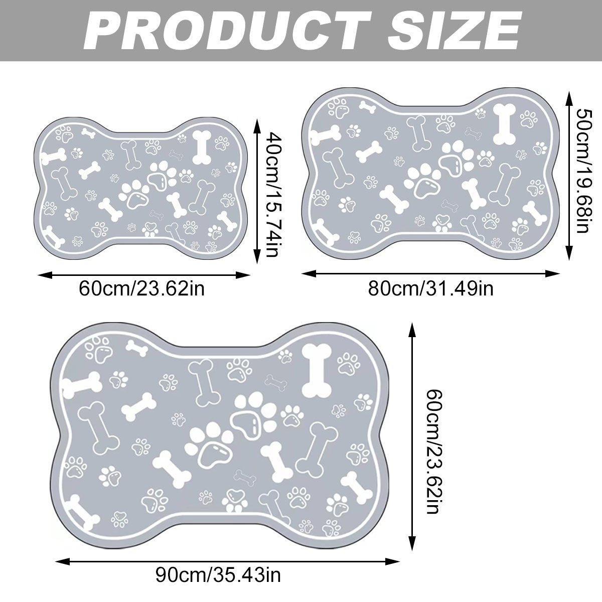 Pet Feeding Mat Non-slip Diatom Mud Absorbent Dirt-resistant Waterproof Placemat - Black-50x80cm