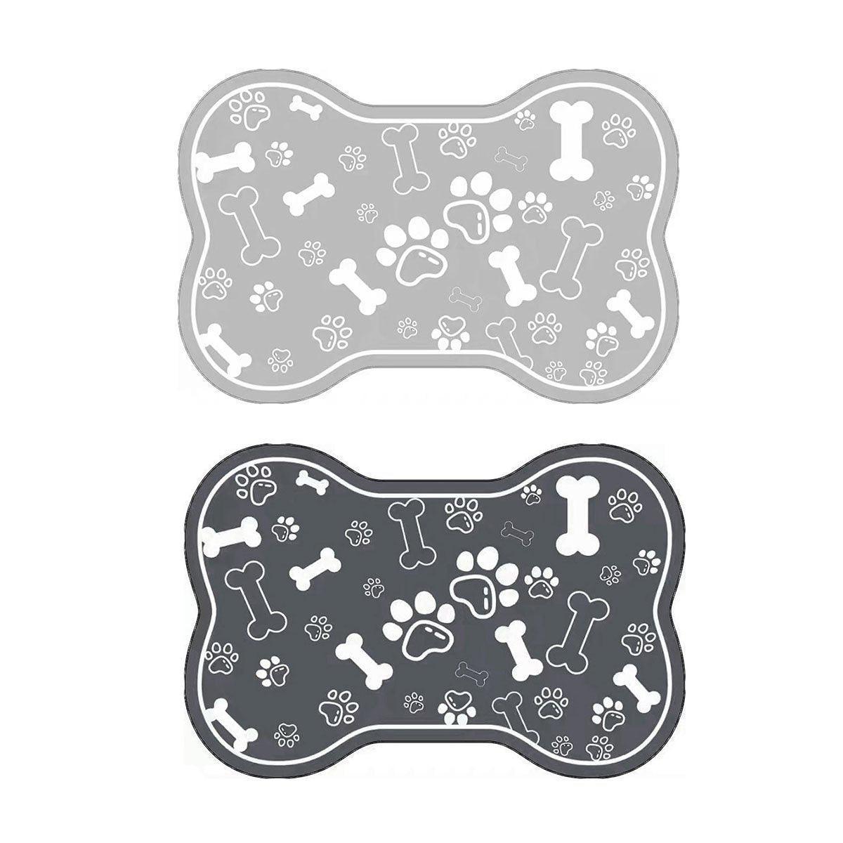 Pet Feeding Mat Non-slip Diatom Mud Absorbent Dirt-resistant Waterproof Placemat - Black-60x90cm