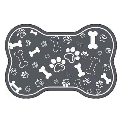 Pet Feeding Mat Non-slip Diatom Mud Absorbent Dirt-resistant Waterproof Placemat - Grey-50x80cm
