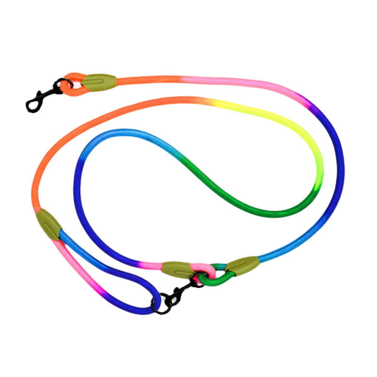 Adjustable Diagonal Dog Walking Leash Hands Free Crossbody Pet Lead Dogs - Blue