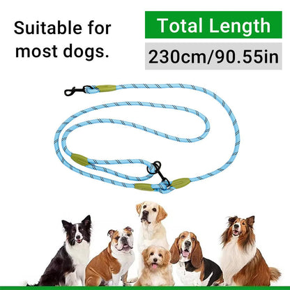 Adjustable Diagonal Dog Walking Leash Hands Free Crossbody Pet Lead Dogs - Purple