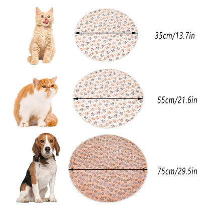 Waterproof Dog Pads Round Diaper Pads Pet Training Pads for Puppies and Dogs - White-75cm