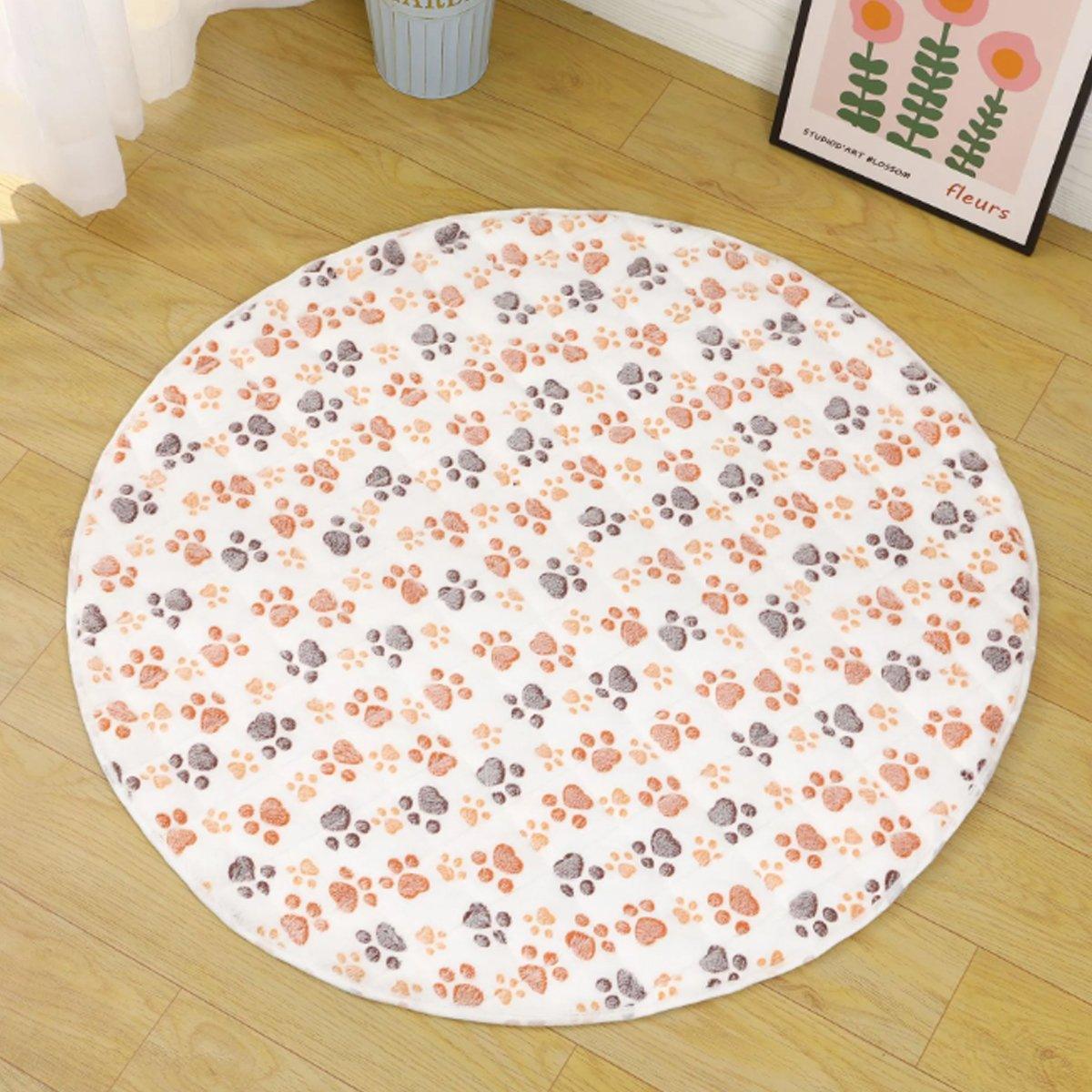 Waterproof Dog Pads Round Diaper Pads Pet Training Pads for Puppies and Dogs - White-75cm