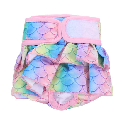Pet Dog Diapers Female Pants Soft Breathable Underwear Reusable Sanitary Briefs - Denim Print - S