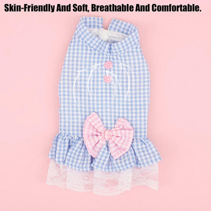Cute Small Dog Dress Puppy Clothing Pet Apparel for Summer Fashion Outfit - Pink - XL