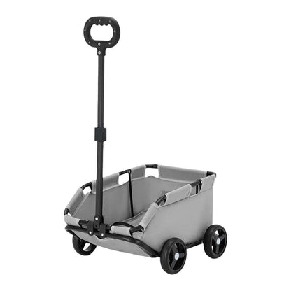 Pet Stroller Dog Cat Carrier Cart Travel Foldable Puppy Trolley Travel Outing - Grey