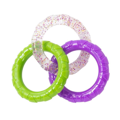 Interactive Dog Toys TRP Rubber Ring Teething Pet Rally Ring Chew Play Fetch - Blue-Purple