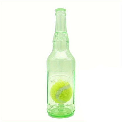 Durable Pet Teething Resistant Tennis Ball Wine Bottle Chew Toy for Dogs Play - Blue-S