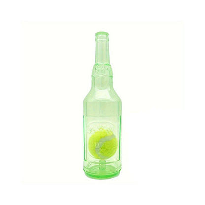 Durable Pet Teething Resistant Tennis Ball Wine Bottle Chew Toy for Dogs Play - Red-L