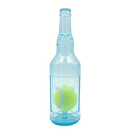 Durable Pet Teething Resistant Tennis Ball Wine Bottle Chew Toy for Dogs Play - Red-S