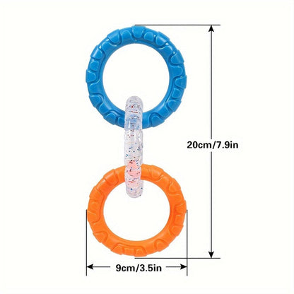 Interactive Dog Toys TRP Rubber Ring Teething Pet Rally Ring Chew Play Fetch - Orange-Purple