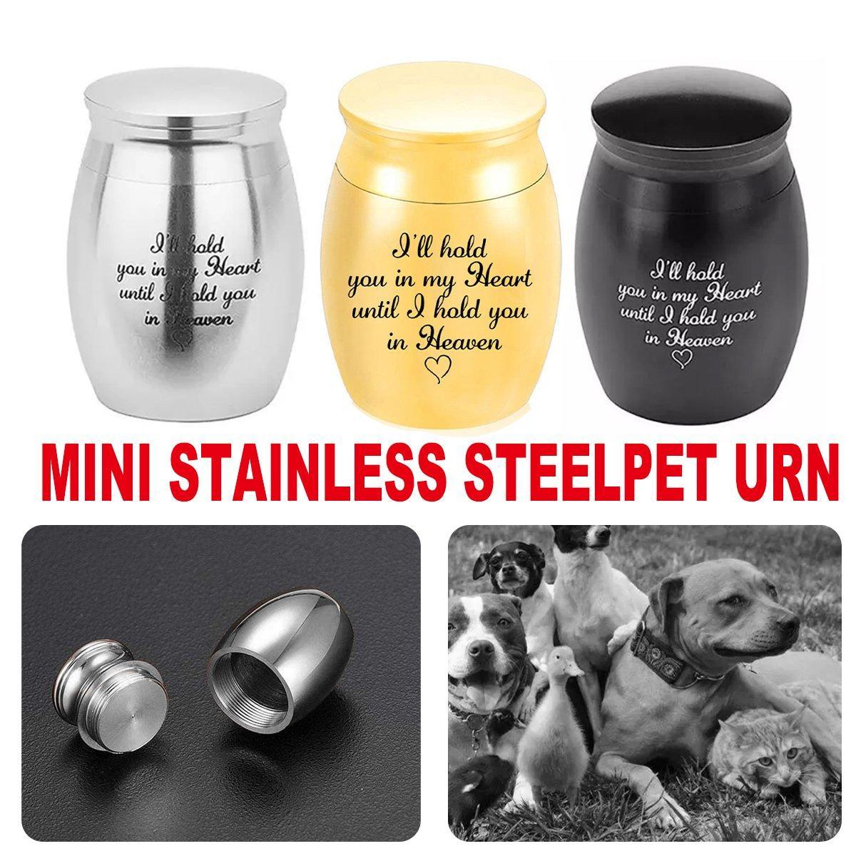 Cremation Urn Holder for Ashes Small Dog Cat Pet Memorial Keepsake Box Funeral - Black