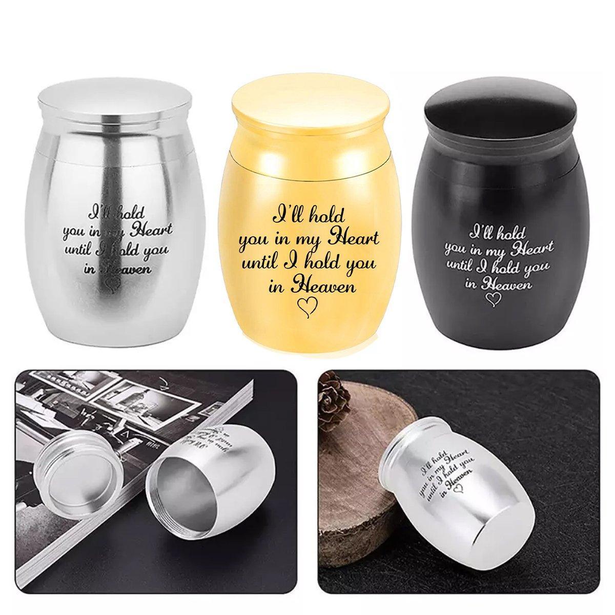 Cremation Urn Holder for Ashes Small Dog Cat Pet Memorial Keepsake Box Funeral - Black