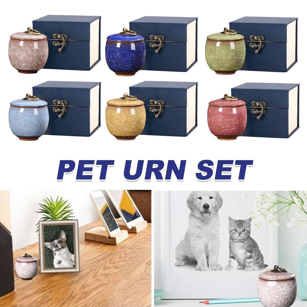 Small Pet Urn for Ashes Memorial Keepsake Urns for Dog Cat Cremation Remains - Yellow