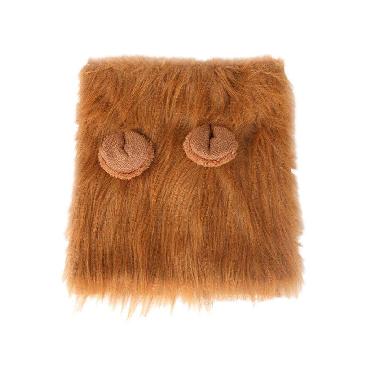 Lion Costume Mane Wig Large Dog Fancy Dress Up Party for Pet Halloween Clothes - Light Brown-L