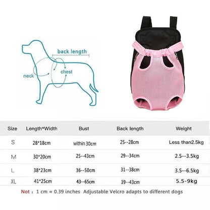 M Size Pet Carrier Dog Cat Puppy Front Back Backpack Shoulder Carry Sling Pouch Bag - Pink