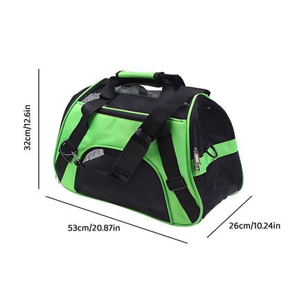 Pet Carrier Bag Portable Large Cat Dog Comfort Tote Travel Bag Airline Approved - Black