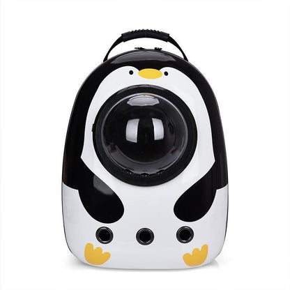 Cat Dog Backpack Carrier Breathable Pet Carrier Bag for Outdoor Travel - Red with White