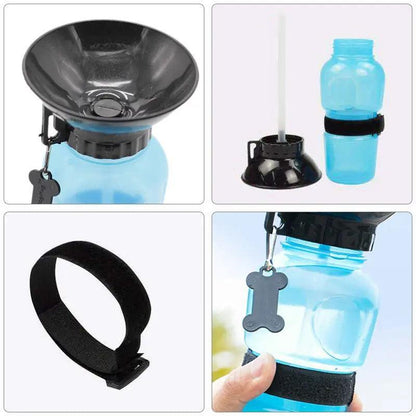 500Ml Dog Cat Water Drinking Bottle Detachable Travel Cup Portable Pet Feeder - Blue