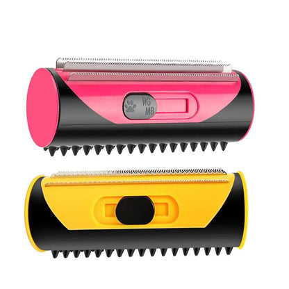 Pet Dog Cat Hair Fur Deshedding Shedding Trimmer Tool Grooming Roll Comb Brush - Red