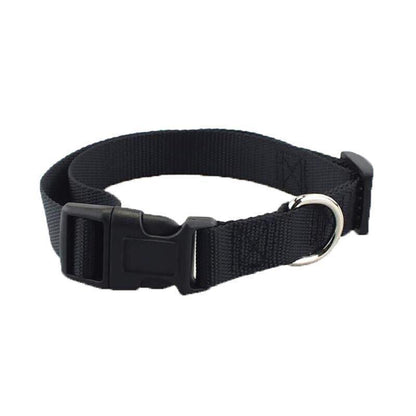 L Size Dog Puppy Pet Collar Adjustable Nylon Toy Large Pink Blue Red Black - Black