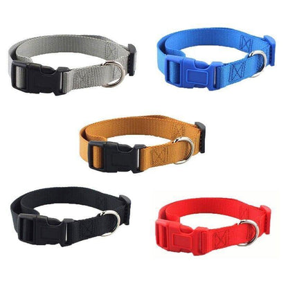 L Size Dog Puppy Pet Collar Adjustable Nylon Toy Large Pink Blue Red Black - Blue