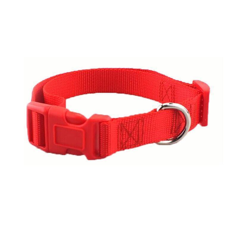 L Size Dog Puppy Pet Collar Adjustable Nylon Toy Large Pink Blue Red Black - Yellow