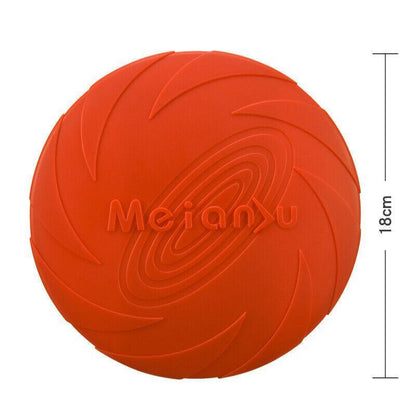 Frisbee Toy for Dogs Outdoor Fetch Training Soft Rubber Pet Flying Disc 18cm - Green