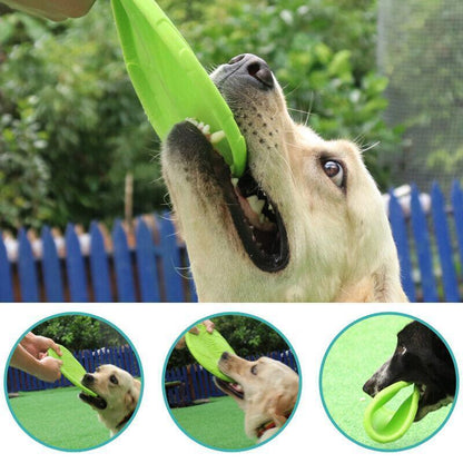 Frisbee Toy for Dogs Outdoor Fetch Training Soft Rubber Pet Flying Disc 18cm - Red
