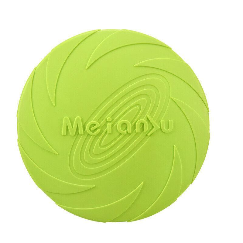 Frisbee Toy for Dogs Outdoor Fetch Training Soft Rubber Pet Flying Disc 18cm - Yellow