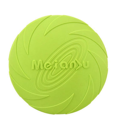 Frisbee Toy for Dogs Outdoor Fetch Training Soft Rubber Pet Flying Disc 18cm - Yellow