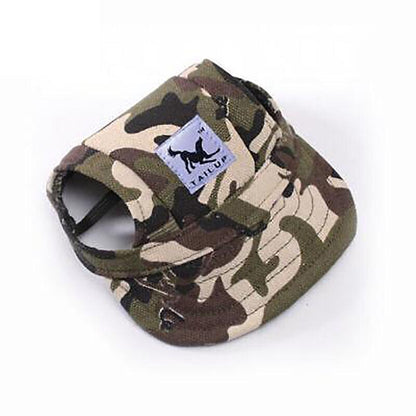 Dog Baseball Cap Outdoor Pet Sun Hat Summer Canvas Visor Puppy L - Black