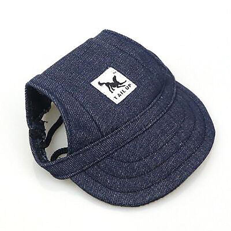 Dog Baseball Cap Outdoor Pet Sun Hat Summer Canvas Visor Puppy L - Blue