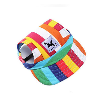 Dog Baseball Cap Outdoor Pet Sun Hat Summer Canvas Visor Puppy M Size - Flower