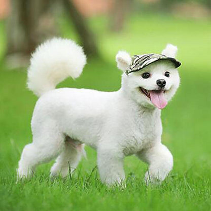 Dog Baseball Cap Outdoor Pet Sun Hat Summer Canvas Visor Puppy S Size - Red