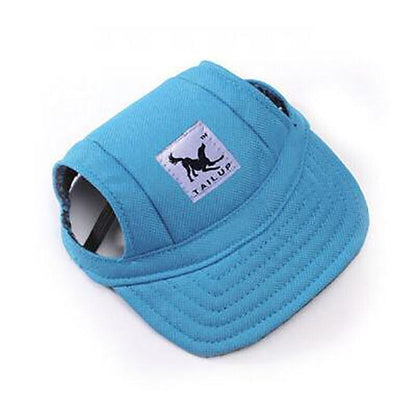 Dog Baseball Cap Outdoor Pet Sun Hat Summer Canvas Visor Puppy M Size - Stripe