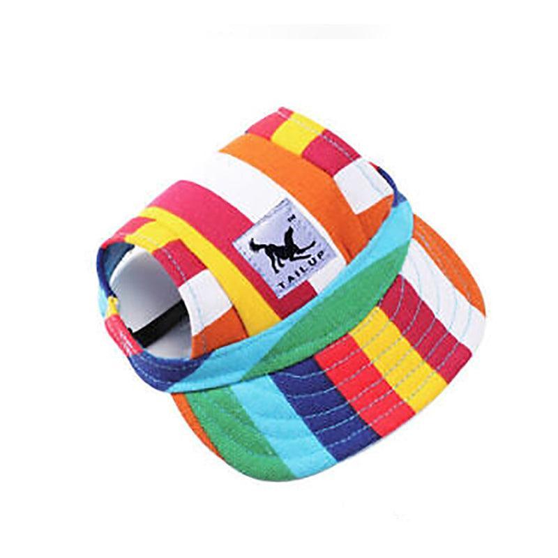 Dog Baseball Cap Outdoor Pet Sun Hat Summer Canvas Visor Puppy S Size - Stripe