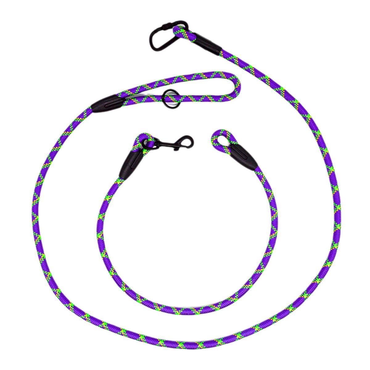 Adjustable Diagonal Dog Walking Leash Hands Free Crossbody Pet Lead Dogs - Colourful