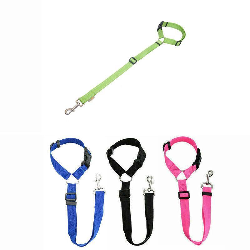 Adjustable Pet Dog Car Clip Lead Harness Strap for Vehicle Travel Restraint Use - Yellow
